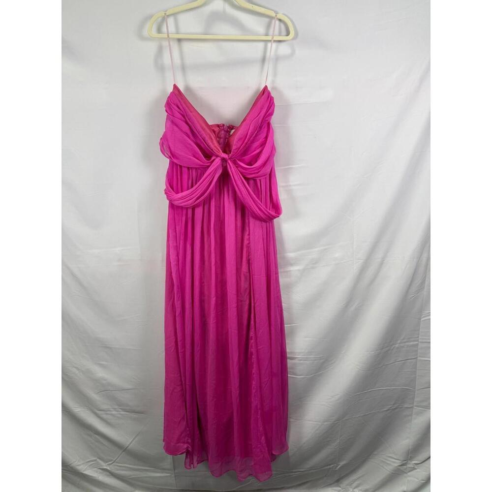 Adam Lippes x RTR Pink Knot Front Gown Size 14 with Fabric Pull Discoloration - Picture 4 of 14